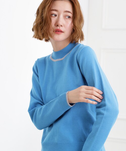 grove（グローブ） ニット セーター バイカラーハイネックニット