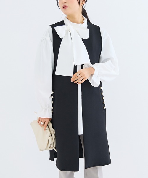 「INCEDE」 ベスト L ベージュ レディース_画像2