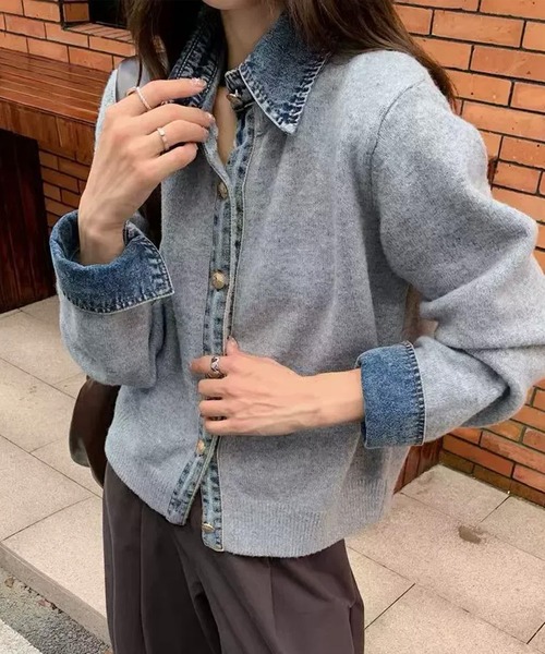 「SpRay」 ニットカーディガン FREE ボルドー レディース_画像2