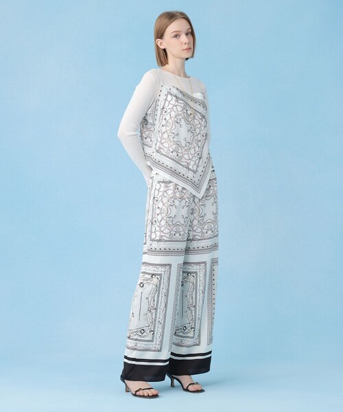 anayi 半袖シャツ・スカート・スカーフセット ANAYI（アナイ） 「セットアップ対象商品」スカーフプリント