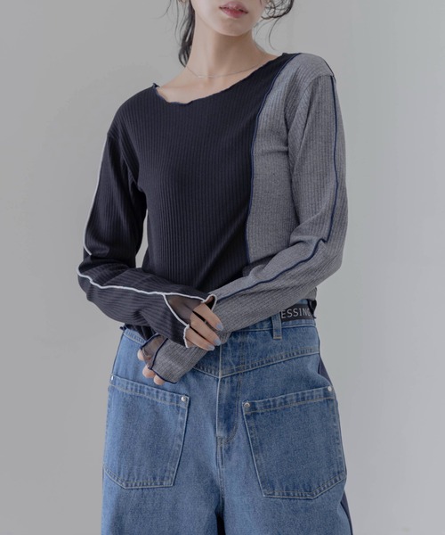 EimeeLaw エイミーロウ 2wayロゴトップス〔E4〕 エイミーロウ eimeelaw Eimee Law フロントZIPデニムコクーン