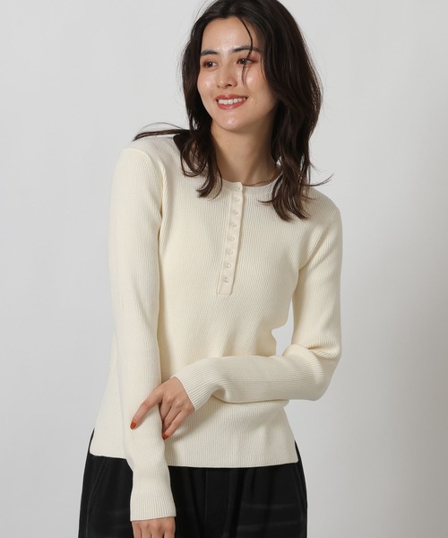 ◆jtwm◆ LAKOLE（ラコレ） ニット セーター 14ゲージヘンリーネックニットプル