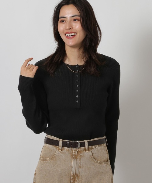 LAKOLE（ラコレ） ニット セーター 14ゲージヘンリーネックニットプル