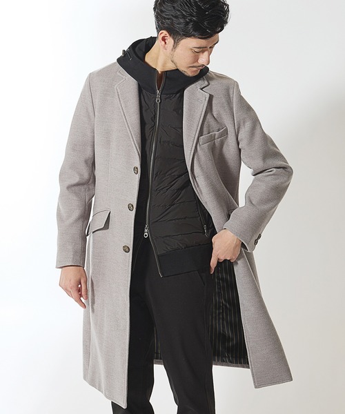 「UNION STATION」 チェスターコート M ブラック メンズ_画像5