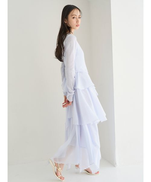 SNIDEL シアーイレヘムニットコンビワンピース シアーイレヘムニットコンビワンピース(マキシ・ロングワンピース