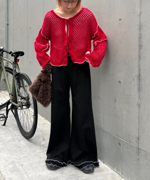 「HELLO.SANFRANCISCO」 イージーパンツ MEDIUM オレンジ レディース_画像3