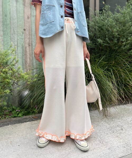 「HELLO.SANFRANCISCO」 イージーパンツ MEDIUM オレンジ レディース_画像7