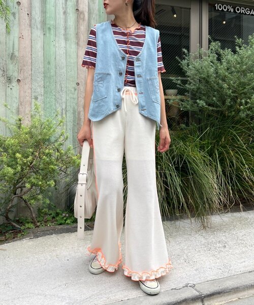 「HELLO.SANFRANCISCO」 イージーパンツ MEDIUM オレンジ レディース_画像8