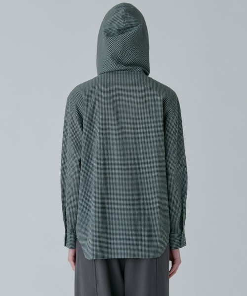 トップス LE CIEL BLEU Gingham Check Hooded Shirt LE CIEL BLEU（ルシェルブルー） ブラウス シャツ ギンガムチェック