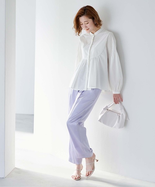 「ur's」 長袖ブラウス M ライトグリーン レディース_画像3