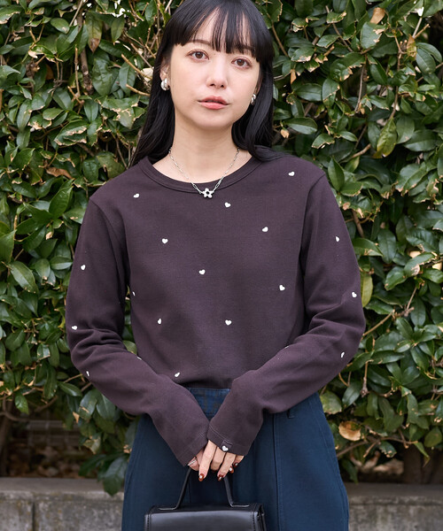 FREAK'S STORE（フリークスストア） tシャツ ミニハート刺繍 ロンT