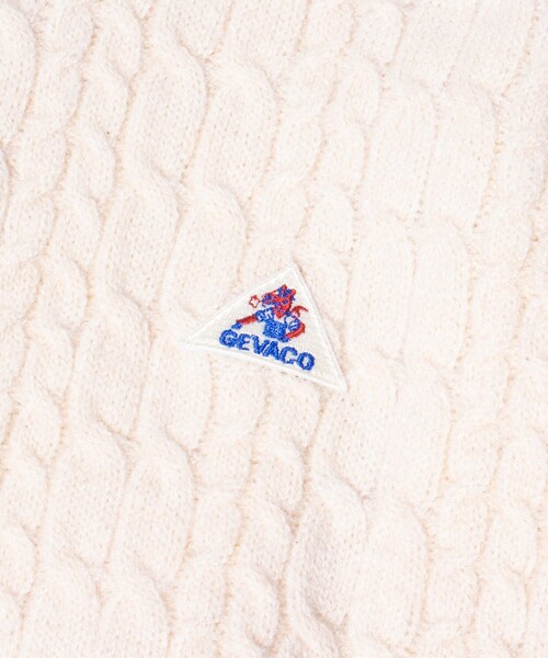 「GEVACO」 長袖ニット M アイボリー メンズ_画像3
