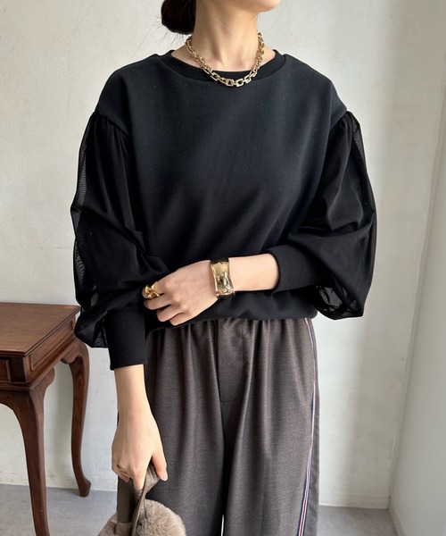 「DouDou」 スウェットカットソー FREE グレー レディース_画像9