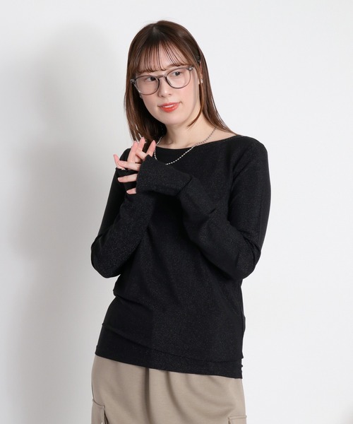 cepo（セポ） tシャツ ラメフィンガーホールロングスリーブカットソー