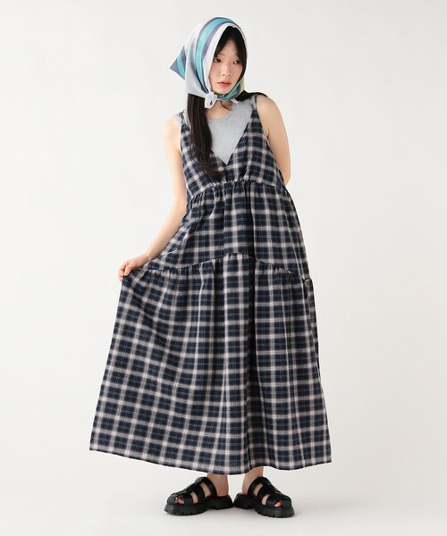 BEAMS HEART（ビームス ハート） ワンピース チェック ティアード