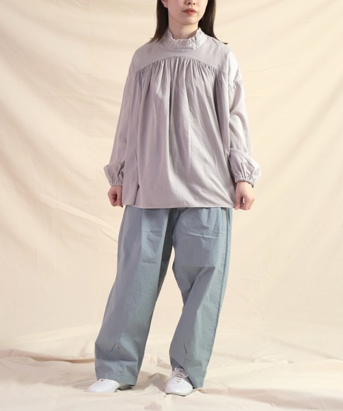 「Brocante」 長袖ブラウス 2 ライトグレー レディース_画像4