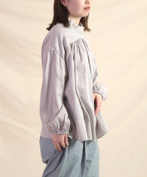 「Brocante」 長袖ブラウス 2 ライトグレー レディース_画像8