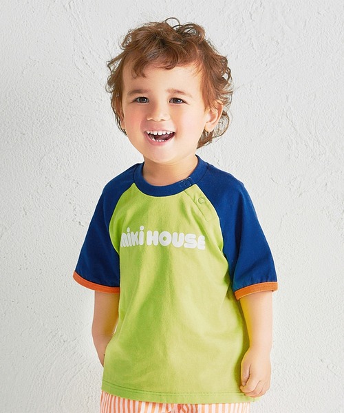 tシャツ 「WEB限定」バイカラー バックロゴ半袖Ｔシャツ キッズ 子供服 男の子 女の子の画像