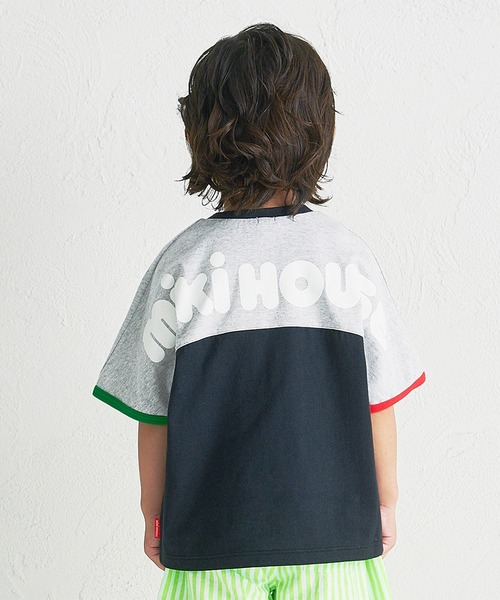 tシャツ 「WEB限定」バイカラー バックロゴ半袖Ｔシャツ キッズ 子供服 男の子 女の子の画像