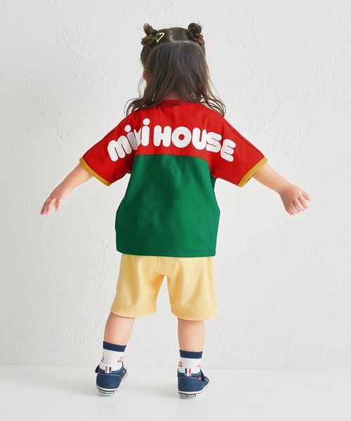 tシャツ 「WEB限定」バイカラー バックロゴ半袖Ｔシャツ キッズ 子供服 男の子 女の子の画像