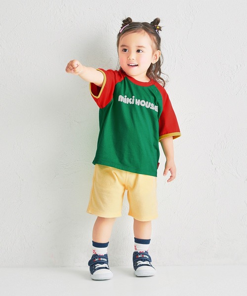 tシャツ 「WEB限定」バイカラー バックロゴ半袖Ｔシャツ キッズ 子供服 男の子 女の子の画像