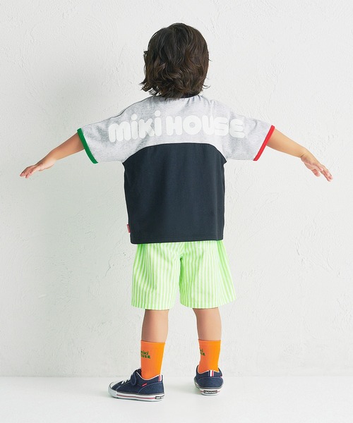 tシャツ 「WEB限定」バイカラー バックロゴ半袖Ｔシャツ キッズ 子供服 男の子 女の子の画像