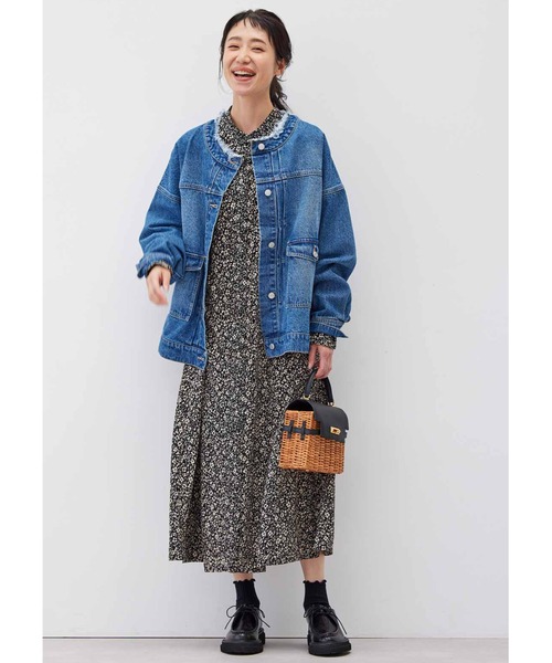 「Live in comfort」 長袖ワンピース 4L レッド レディース_画像7