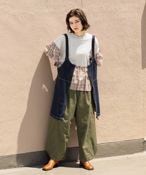 「niko and...」 パンツ MEDIUM カーキ レディース_画像6