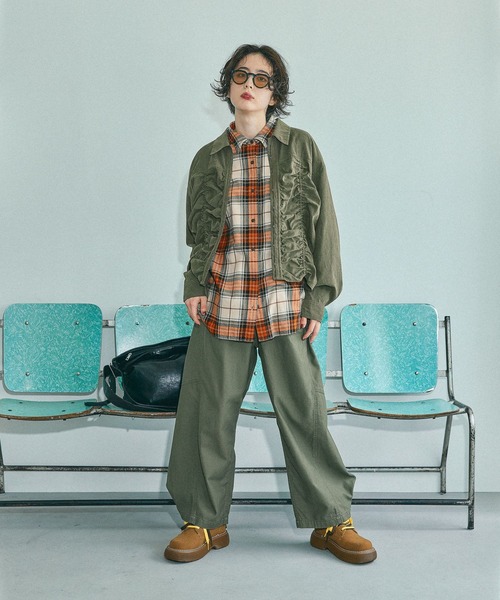 「niko and...」 パンツ MEDIUM カーキ レディース_画像8