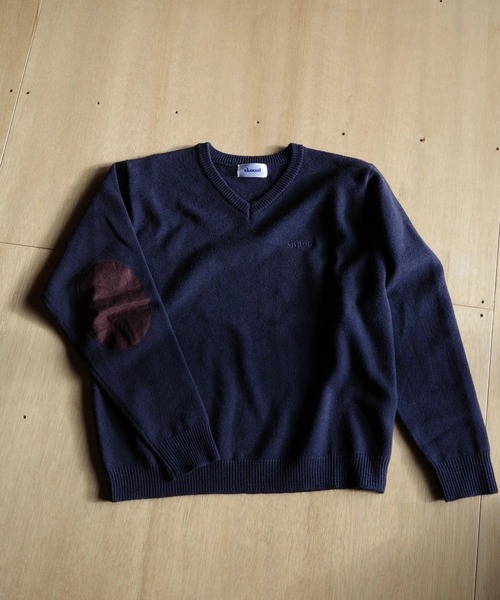 skoool（スクール） tシャツ エルボーパッチVネックニット／パッチ