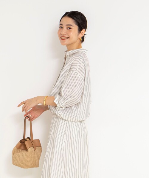 ブラウス シャツ ウォッシャブルドロストシャツ レディースの画像