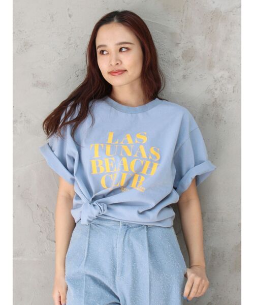 tシャツ ヴィンテージウォッシュロゴビックTee レディースの画像