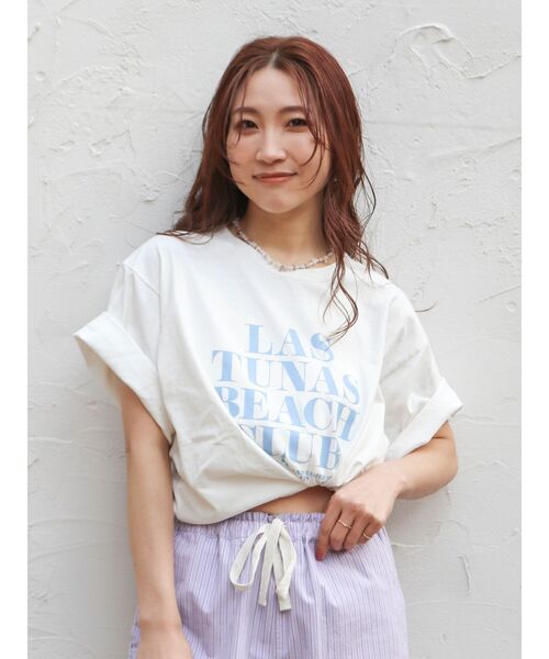 tシャツ ヴィンテージウォッシュロゴビックTee レディースの画像