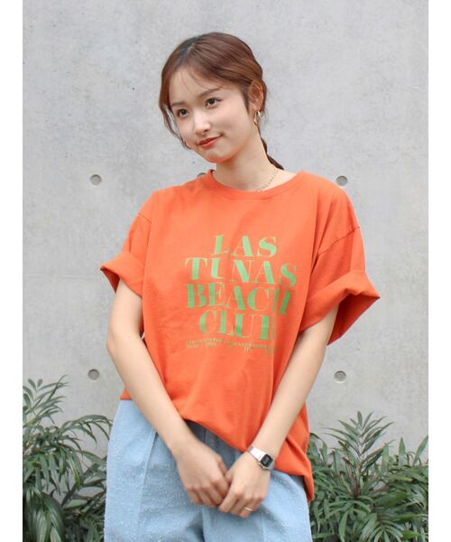 tシャツ ヴィンテージウォッシュロゴビックTee レディースの画像
