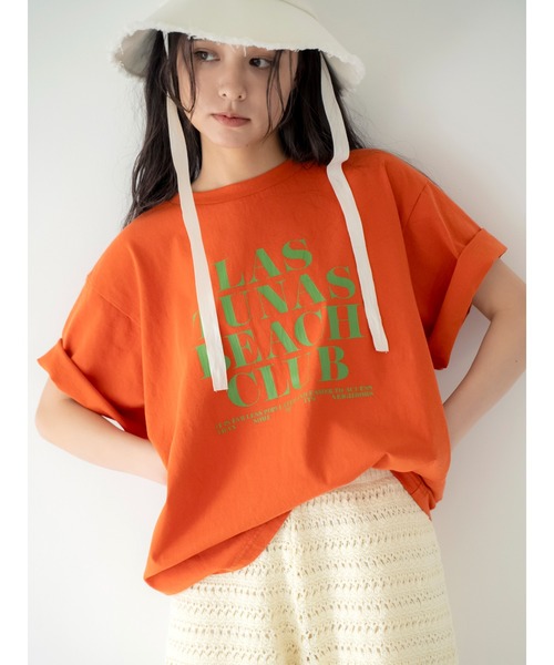 tシャツ ヴィンテージウォッシュロゴビックTee レディースの画像