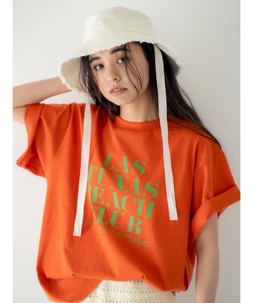 tシャツ ヴィンテージウォッシュロゴビックTee レディースの画像