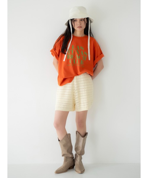 tシャツ ヴィンテージウォッシュロゴビックTee レディースの画像