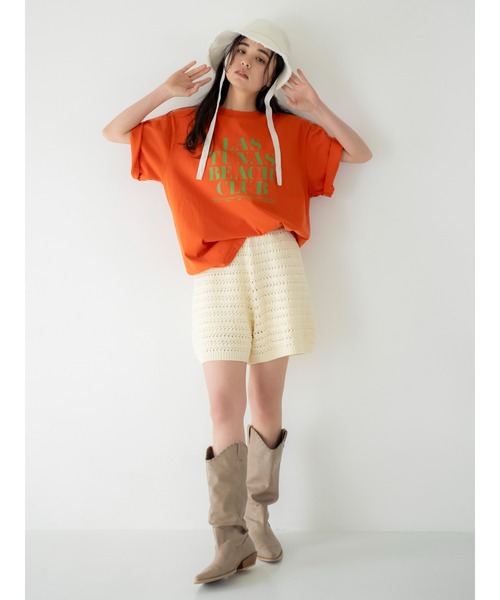 tシャツ ヴィンテージウォッシュロゴビックTee レディースの画像