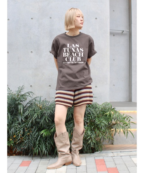 tシャツ ヴィンテージウォッシュロゴビックTee レディースの画像