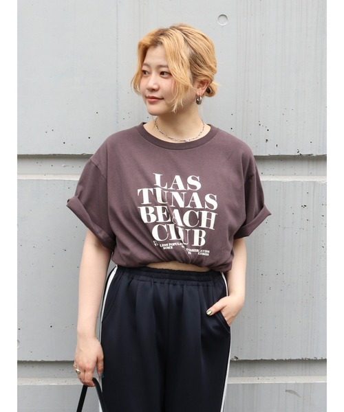 Ungrid（アングリッド） tシャツ 半袖 ヴィンテージウォッシュロゴ