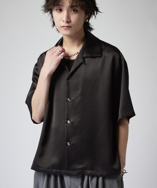 Lui's（ルイス） シャツ 半袖 ヴィンテージサテンボクシーショト