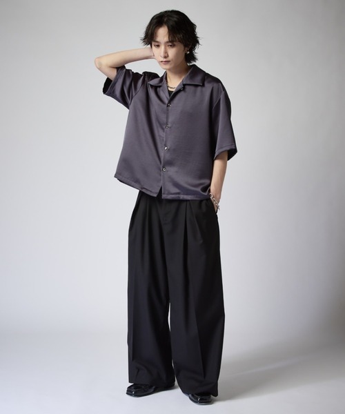 Lui's（ルイス） シャツ 半袖 ヴィンテージサテンボクシーショト