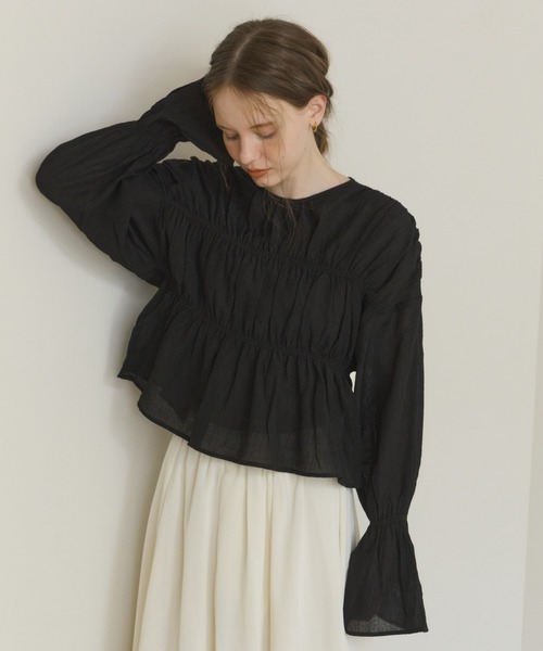 OLUN カーディガン 2way sheer cardigan/2wayデザインシアー