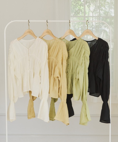 OLUN カーディガン 2way sheer cardigan/2wayデザインシアー