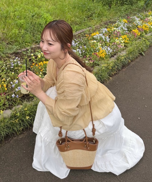 OLUN カーディガン 2way sheer cardigan/2wayデザインシアー