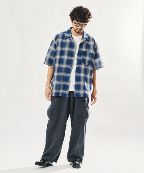 FREAK'S STORE（フリークスストア） シャツ 半袖 先染めオンブレ