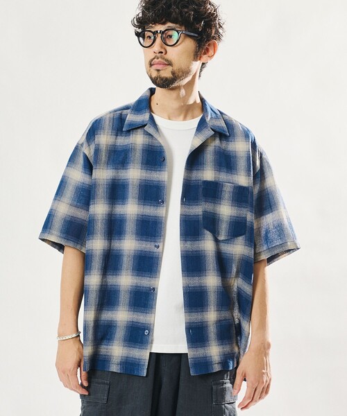 FREAK'S STORE（フリークスストア） シャツ 半袖 先染めオンブレ
