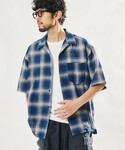 シャツ 半袖 先染めオンブレチェック オープン...の詳細画像3