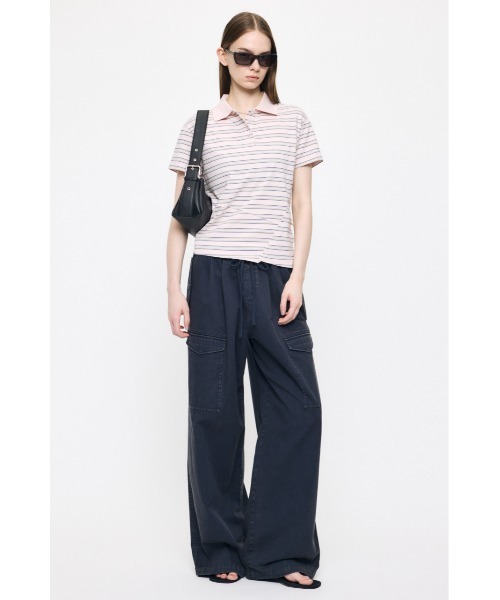 新品　新作　moussy POCKET TWILL カーゴパンツ　ネイビー　1 MOUSSY（マウジー） ワイドパンツ カーゴパンツ POCKET TWILL カーゴ