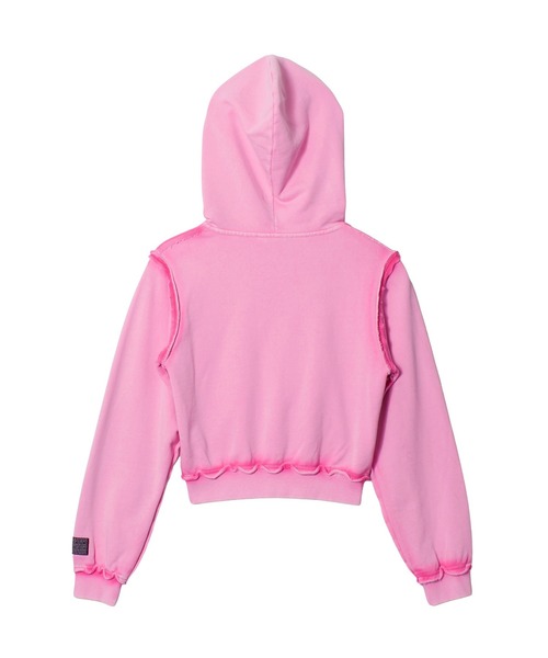 X-girl（エックスガール） パーカー FADED CUT OFF COMPACT ZIP UP